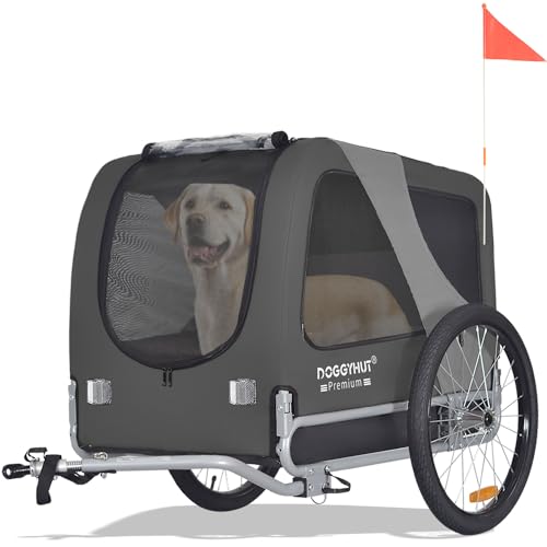 DOGGYHUT® Premium Large Hundefahrradanhänger bis 35 kg Hundeanhänger Fahrradanhänger...