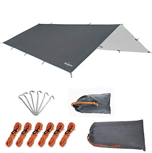 Unigear Tarp Rain Fly Regenschutzplane, Zelttuch, wasserdicht, Wanderschuppen, faltbar,...