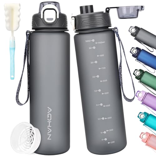 AOHAN Trinkflasche 1l, Wasserflasche BPA Frei, Sport Trinkflasche Kohlensäure Geeignet,...