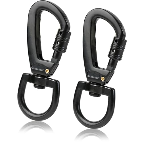 Karabinerhaken mit Drehgelenk Schwarz,Karabiner für Hundeleine Wirbelkarabiner 2PCS,...