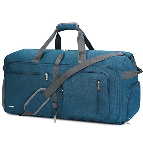 WANDF Reisetasche 65L mit Schuhfach Faltbare Weekender-Reisetasche Handgepäck für...