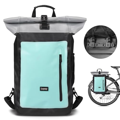 Loyzey Fahrradtaschen für Gepäckträger 100% Wasserdichter mit Laptopfach - 2 in 1...