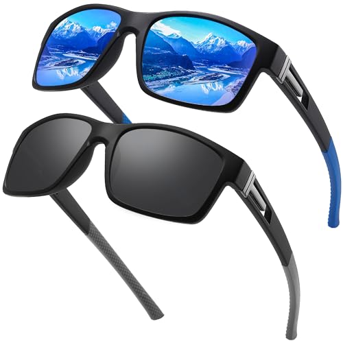 Farrobor Sonnenbrille Herren Polarisiert Sportbrille 2 Set für Männer Sportlich mit...