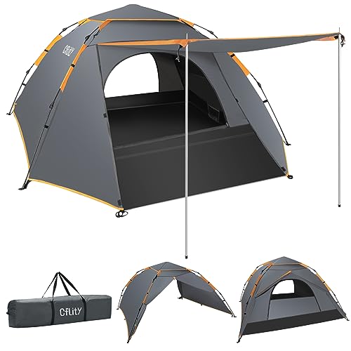 Cflity Camping Zelt, 3 Personen Pop Up Zelt Automatisches Instant DREI Schicht Wasserdicht...