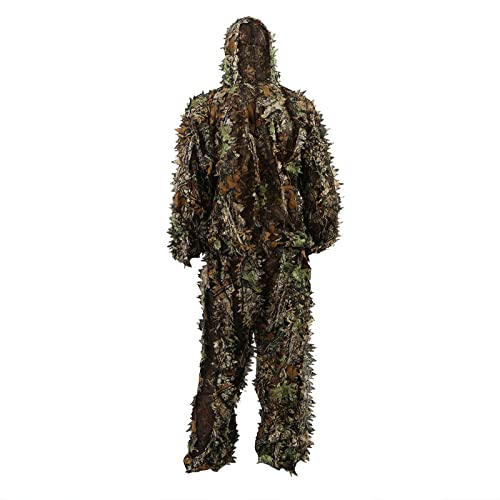 Zicac 3D Ghillie Tarnanzug Dschungel Ghillie Suit Woodland Camouflage Anzug Kleidung Für...