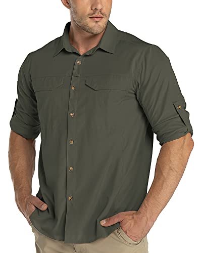 33,000ft Funktionshemd Herren UPF50+ UV-Schutz Langarm Hemd Atmungsaktiv Button-Down-Hemd...