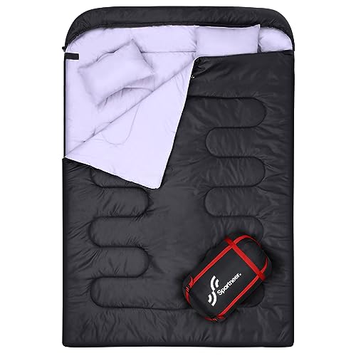 Schlafsack Outdoor: Sportneer Schlafsäcke 2 Personen Doppelschlafsack 220x150cm, 3.5kg...