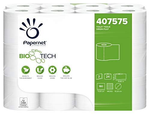 Papernet Bio Tech - Toilettenpapier (407575s), 1 Packungen mit 24 Rollen aus reiner...