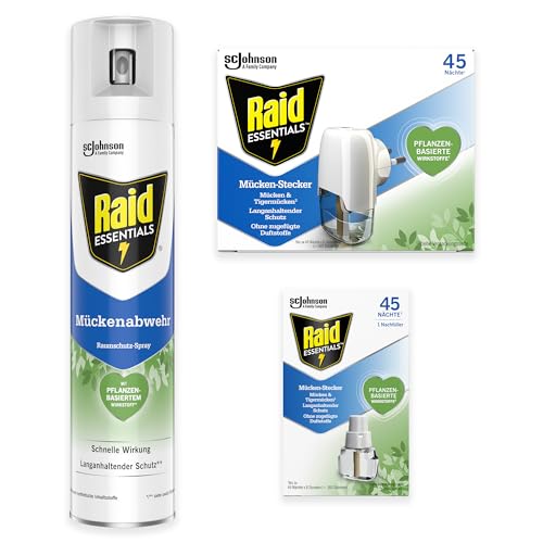 Raid Essentials Mückenschutz Pack mit Mückenabwehr Raumschutzspray + Raid Essentials...