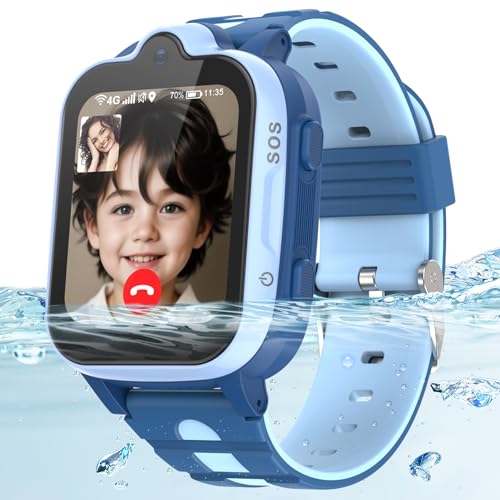 4G Smartwatch Kinder mit GPS und Telefon - IP67 Wasserdicht, Kinderuhr zum Telefonieren...