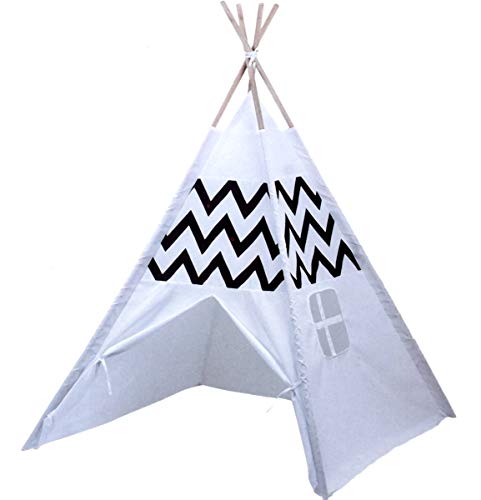 Indianerzelt Wigwam Kinder Spielzelt Tipi Indianer Motiv für drinnen draußen (Zick Zack...