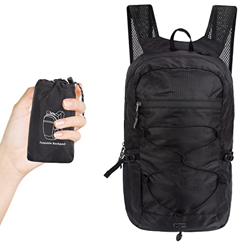 TSLBW Faltbarer Rucksack, Wasserdichter Wanderrucksack mit Aufbewahrungstasche...