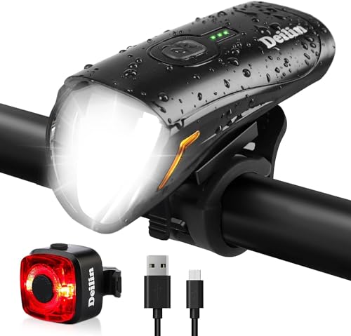 Deilin Upgraded LED Fahrradlicht Set, StVZO Zugelassen Fahrradlampe, Zugelassen USB...