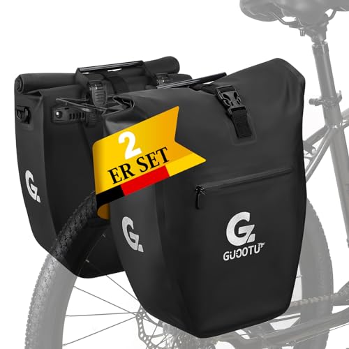 GUOOTU 2 Er Set Fahrradtasche Gepäckträger 48L,aus Tarpaulin Hinten Gepäckträgertasche...