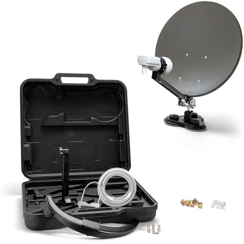 XORO 38,5 cm Camping Satellitenantenne MCA 38 HD Set, inkl. Single LNB mit integriertem...