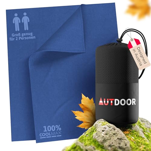 AUTDOOR® Reisedecke 100% Coolmax® – 200x150 cm - Weich & atmungsaktive Campingdecke -...