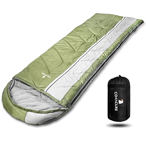 COVACURE Schlafsack Outdoor - Sommer Winter 4 Jahreszeiten Ultraleicht Kleines Packmaß...