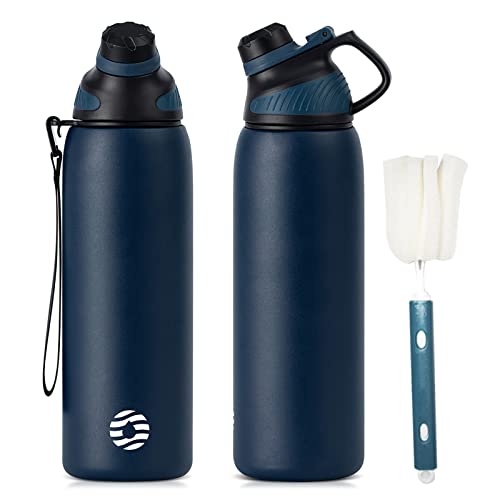 Fjbottle Edelstahl Trinkflasche Sport mit Magnetischem Deckel 1L, 800ml, 600ml, 400ml...