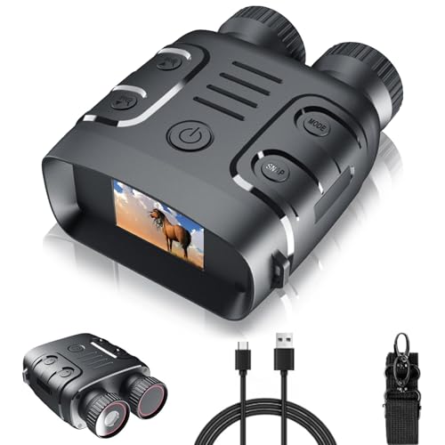 Nachtsichtgerät 5X Digitaler Zoom Infrarot 1080p 850nm Fernglas mit Nachtsicht 3800 mAh...