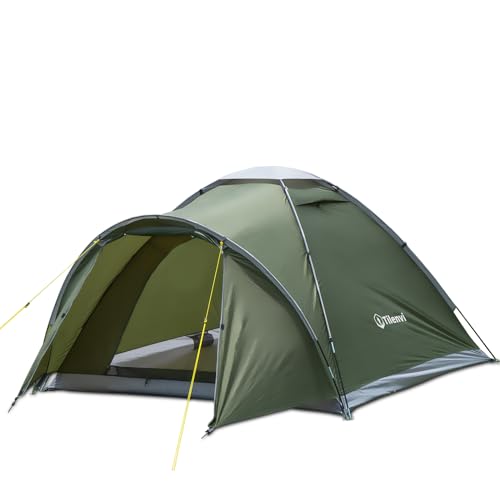 Campingzelt mit Vorraum, Zelte Tilenvi Camping Zelt für 2-4 Person, PU5000 wasserdichte...