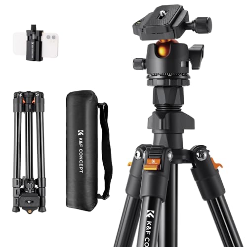 K&F Concept K234A0 Handy Stativ,163cm Kamera Stativ, Tripod für unterwegs (BI234M),...