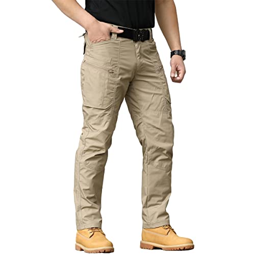 CARWORNIC Herren Outdoorhose Taktische Hose Cargohose Für Herren Schwarz Khaki Arbeithose...