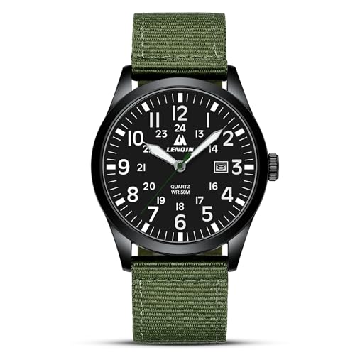 LN LENQIN Uhren Herren Herren Uhr Militär Uhr 30M wasserdichte Armbanduhr Herren Analog...