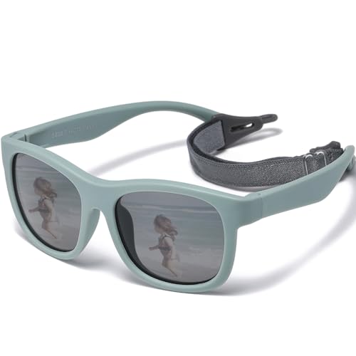 Musivon Baby Sonnenbrille 6 monate - 2.5 Jahre, Polarisierte Kinder Sonnenbrille Flexibler...