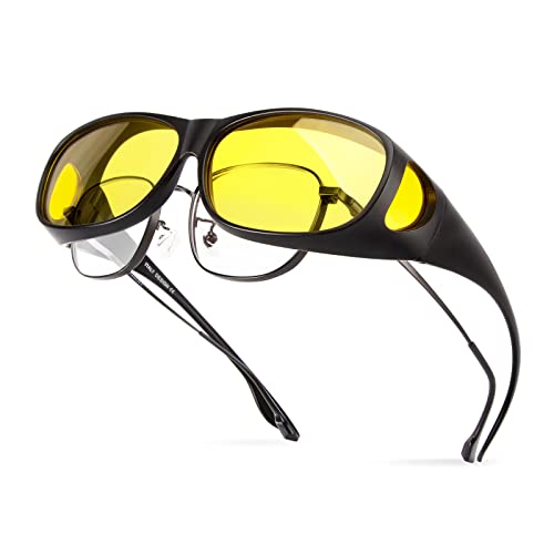 Bloomoak Polarisierte Nachtbrille, blendfrei, UV-400-Schutz für Herren und Damen,...