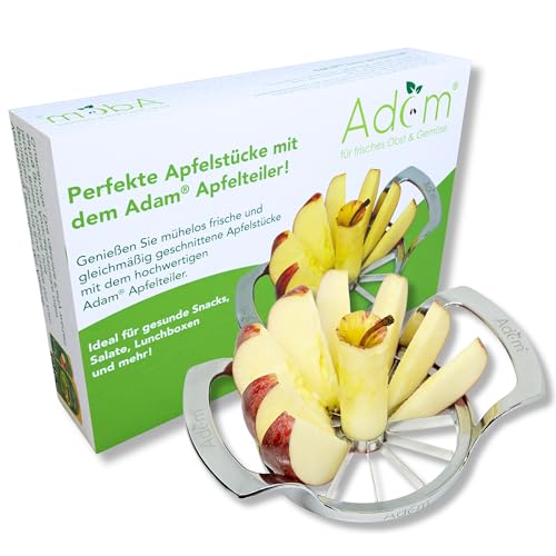 ADAM Edelstahl Apfelteiler, Küchenwerkzeug für Obstzubereitung, 12-teiliges...