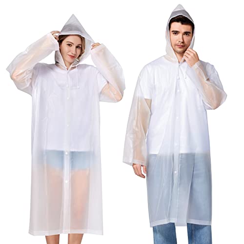 Newbyinn 2 Stück Regenponcho Damen Herren Kinder Wasserdicht, Regencape Regenmantel Regen...