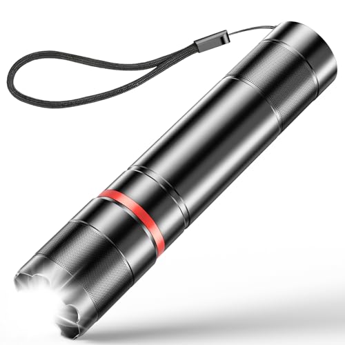 OUILA Taschenlampe LED Aufladbar, Extrem Hell Zoombares Taschenlampen mit 5 Lichtmodi und...