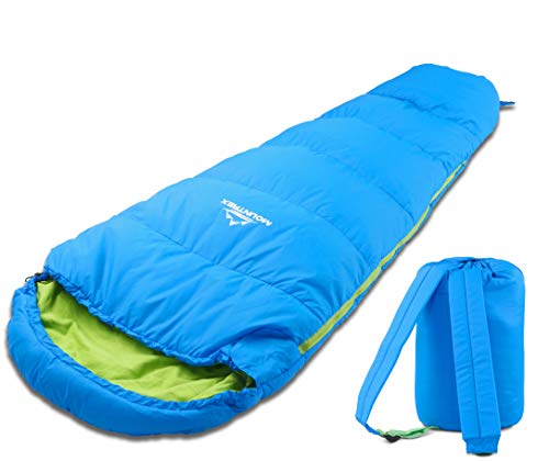 MOUNTREX Kinderschlafsack - Tragbar wie ein Rucksack - Schlafsack für Kinder (175 x 70 x...