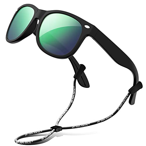 RIVBOS Kinder polarisierte Sonnenbrille mit Riemen Brillengläser Schattierungen für...