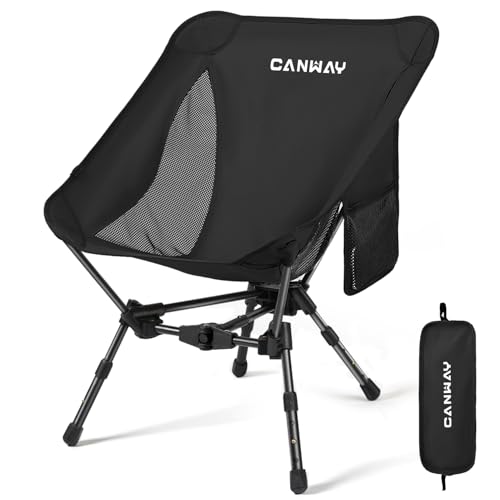 CANWAY Faltbarer Campingstuhl，Ultraleicht Tragbare Campingstuhl, Kleines Packmaß Stuhl...