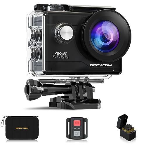 Apexcam 4K Action cam 20MP WiFi Sports Kamera Ultra HD Unterwasserkamera 40m 170 °...