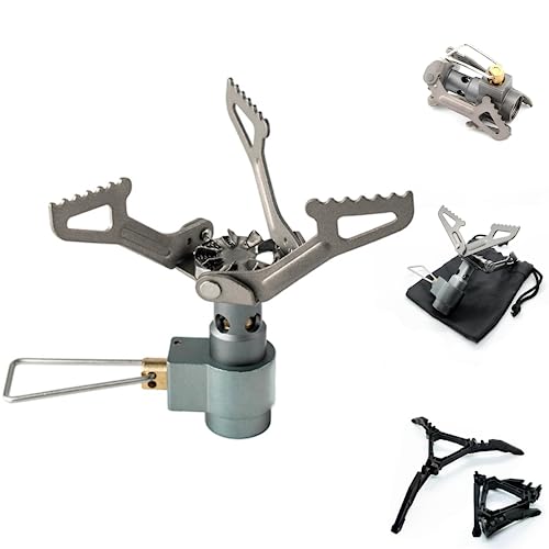 EVOCAMP kompakter Campingkocher 1.8 kW, Camping-Stove, Titan-Gehäuse Mini Gaskocher mit...