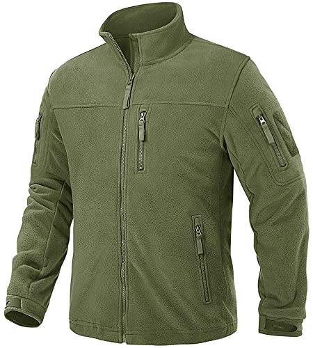 TACVASEN Herren Fleecejacke Military Fleece Army Jacket Warm Jacke Winter für Outdoor (L,...