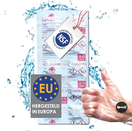 LevinQ Wasserreinigungstabletten für Trinkwasser *NSFgeprüft* 10X Chlortabletten...