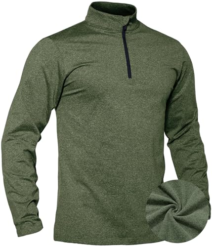 TACVASEN Winterpullover Herren Pullover Half Zip Microfleece Laufshirt Langarm Sport Warme...