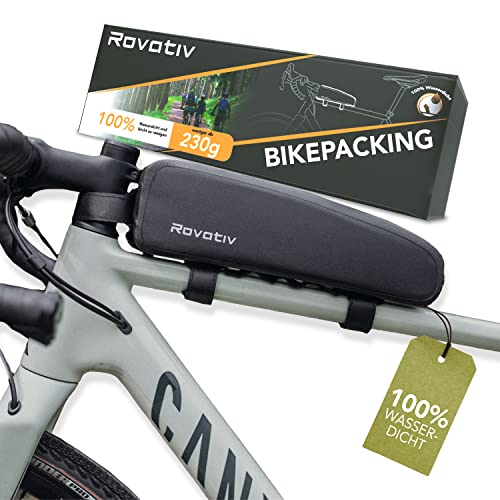 Rovativ® Bikepacking Oberrohrtasche [1,8 Liter] 100% Wasserdicht - Top Tube Bag - extra...