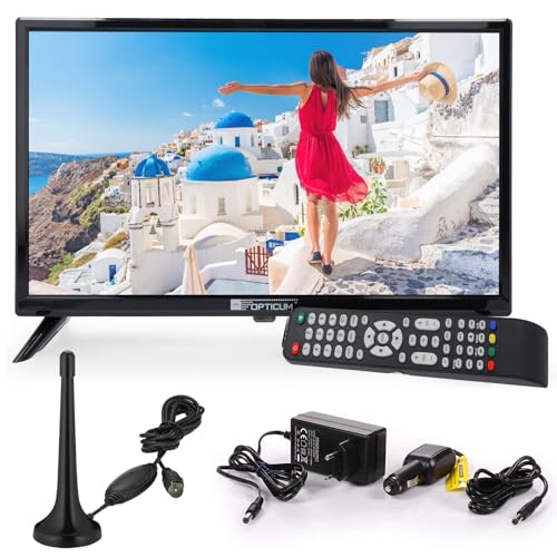 RED OPTICUM LED Fernseher 19 Zoll LE-19T30921 inkl. KFZ Adapter und DVB-T Antenne -...