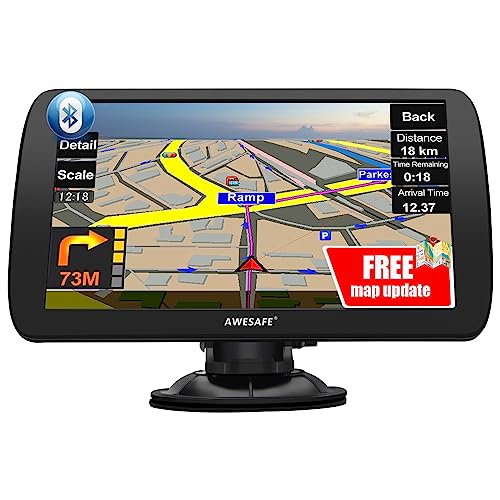 AWESAFE LKW Navi 9 Zoll Navigationsgerät mit Bluetooth 2024 GPS Navigation unterstützt...