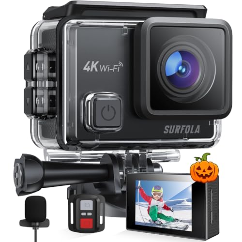 Surfola Action Cam 4K, Unterwasserkamera 40M Wasserdicht 20MP EIS Bildstabilisierun 170°...