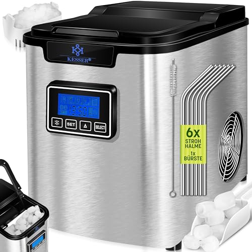 KESSER® Eiswürfelbereiter | Eiswürfelmaschine Edelstahl | 150W Ice Maker | 12 kg 24 h |...