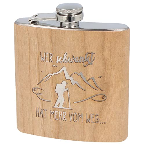 Spruchreif | Flachmann aus Edelstahl mit Gravur | Geschenk zum Wandern | Outdoor