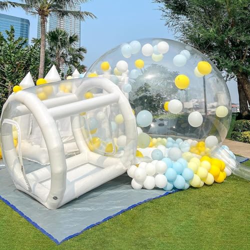 Aufblasbares Blasenhaus für Kinder, 3 m, durchsichtig, aufblasbar, mit Gebläse und Pumpe...