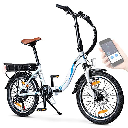 BLUEWHEEL 20 Zoll E-Bike klappbar, Deutsche Qualitätsmarke, Shimano 7 Gang-Schaltung