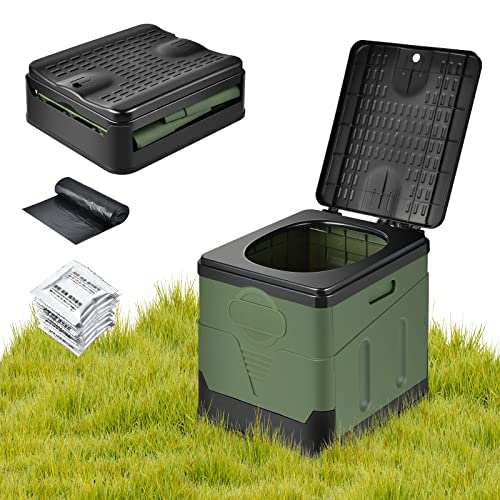 OTraki Campingtoilette Faltbar Mobile Trenntoilette mit 12 Bio-Toilettenbeuteln Stabil...