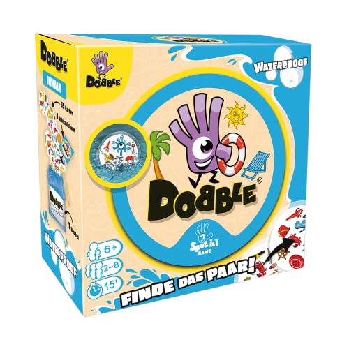 Zygomatic, Dobble Waterproof, Eco-Sleeves, Familienspiel, Kartenspiel, 2-8 Spieler, Ab 6+...